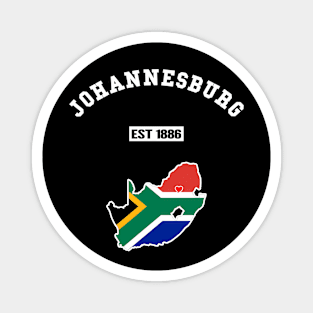 Johannesburg South Africa Strong, RSA Flag Map, 1886, City Pride Magnet